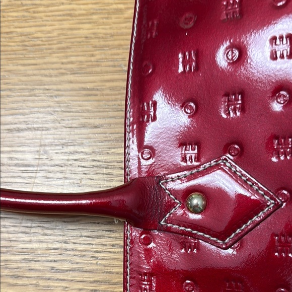 Arcadia Red Patent Leather Satchel with Glossy Finish - Picture 15 of 16